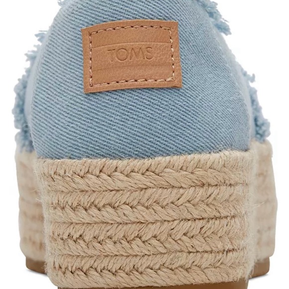 TOMS Women's Light Blue Espadrille Platform Shoes - Picture 3 of 12